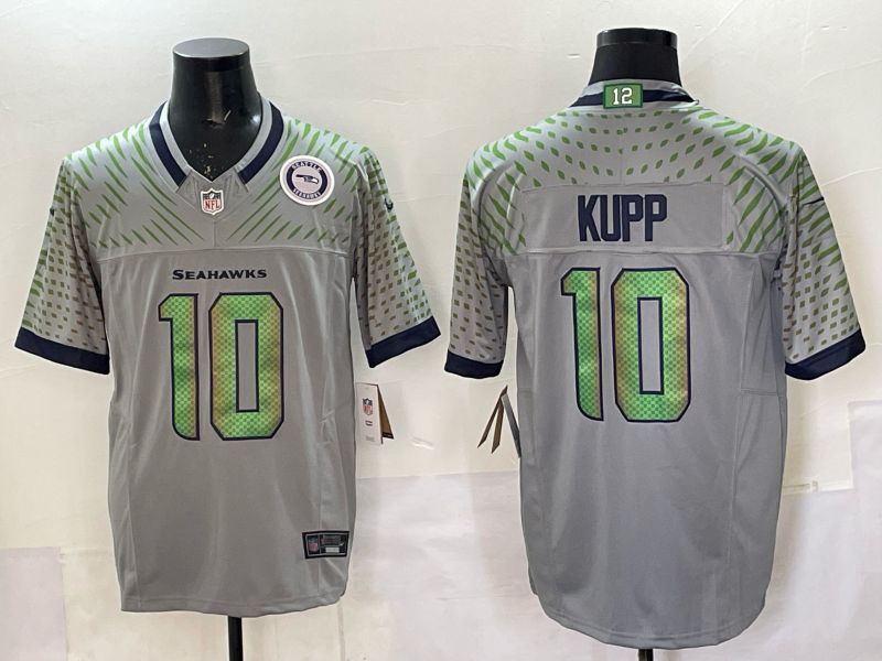 Men 2025 Seattle Seahawks #10 Kupp Grey 5th generation Throwback Nike Limited NFL Jersey style 04->seattle seahawks->NFL Jersey